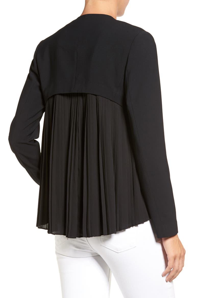 Pleat Back Jacket, Alternate, color, BLACK