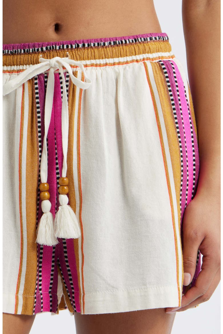 Cotton Blend Cover-Up Drawstring Shorts, Alternate, color, NATURAL PINK