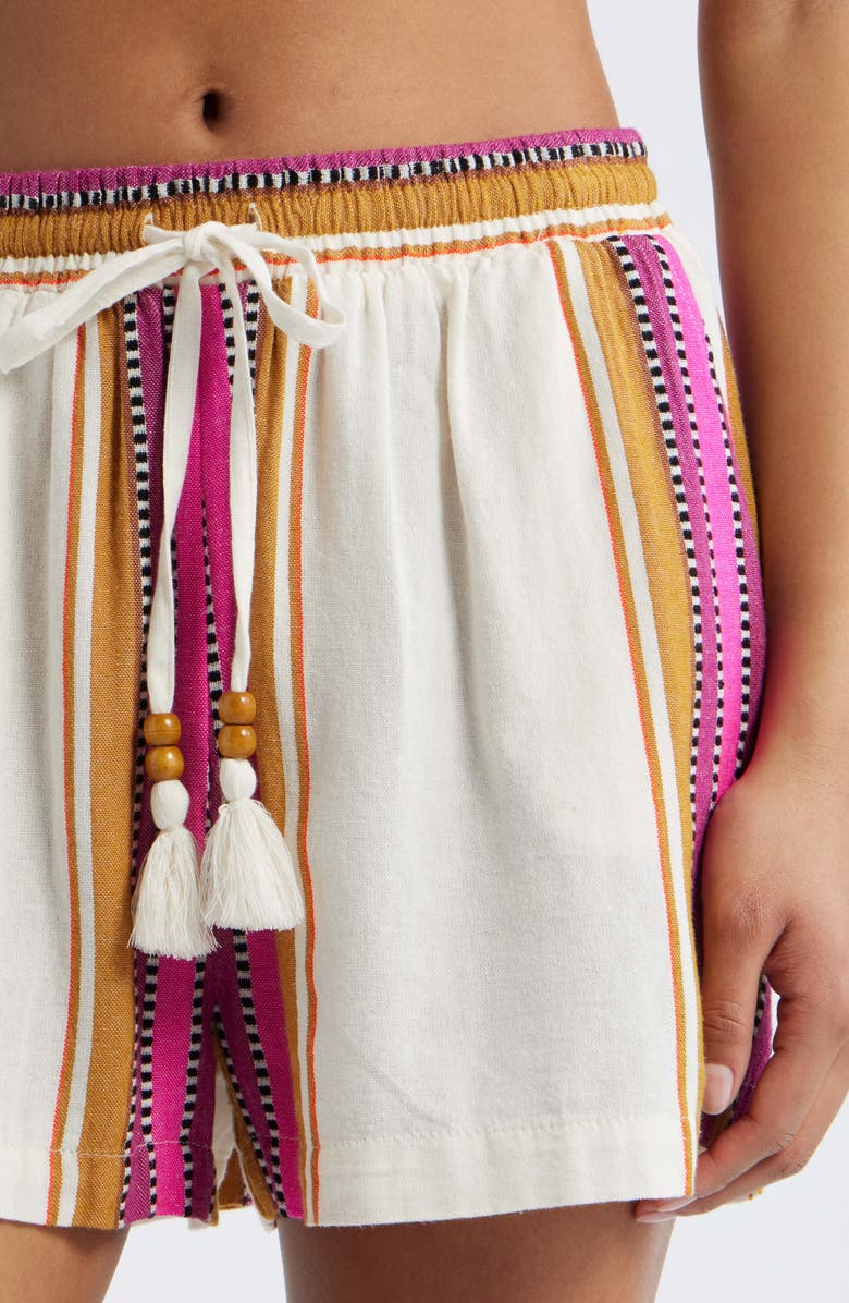 Elan Cotton Blend Cover-Up Drawstring Shorts, Alternate, color, Natural Pink