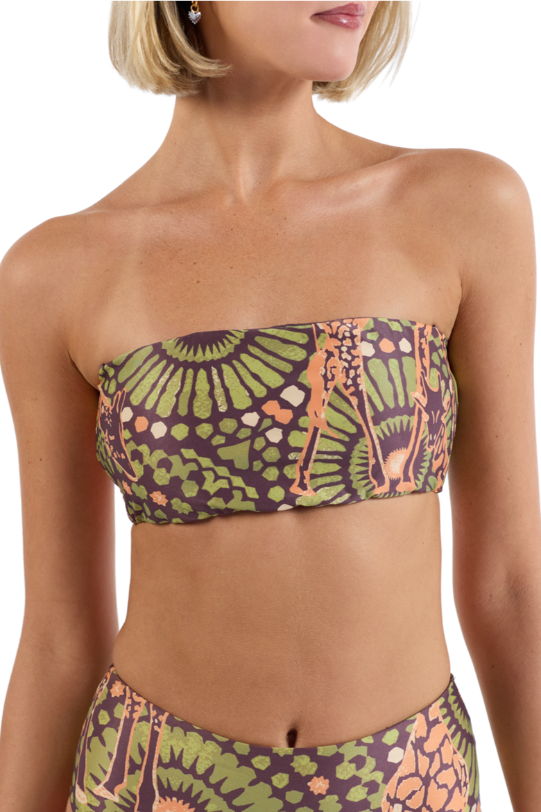 The Africa - Bandeau Bikini Top Reversible, Main, color, Brown