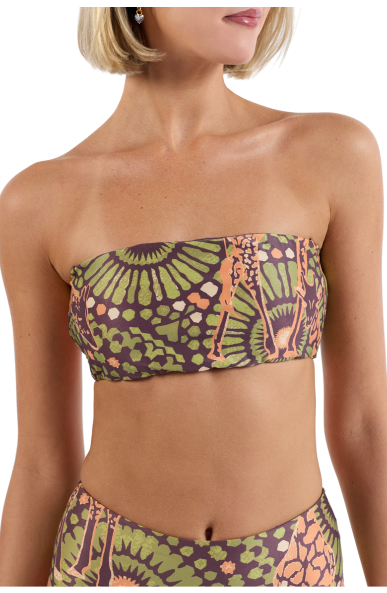 Kenny Flowers The Africa - Bandeau Bikini Top Reversible, Main, color, Brown