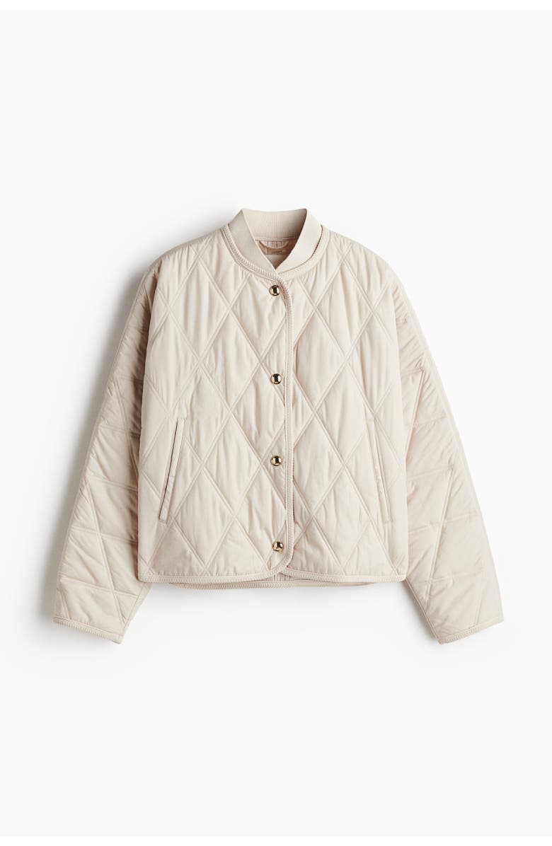 H&M Quilted Jacket, Main, color, Light Beige