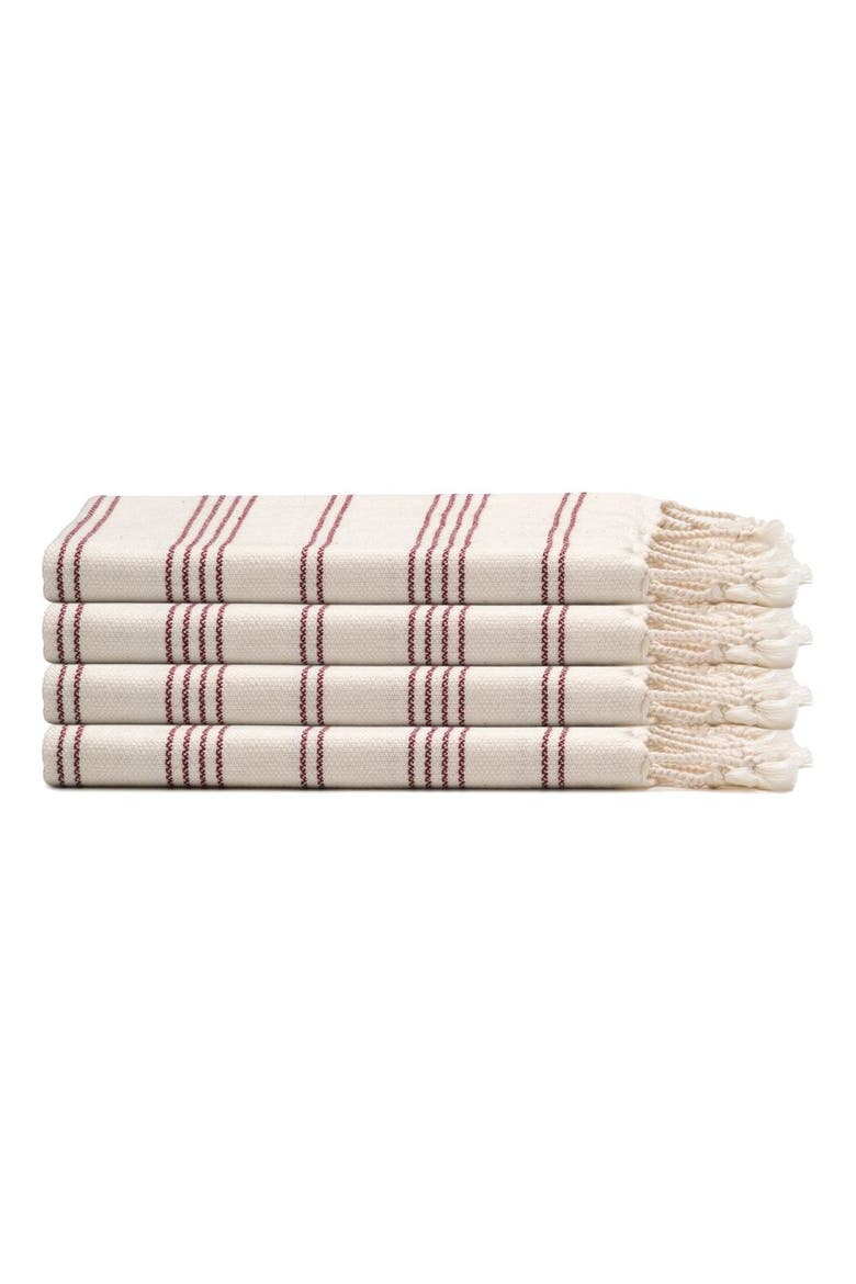 Heritage Stripe Turkish Cotton Hand Towel Bundle, Main, color, Burgundy