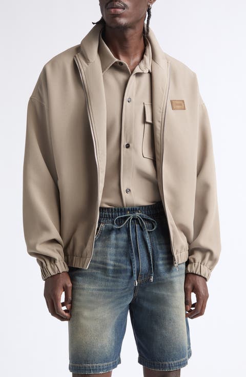 Logo Patch Stretch Cady Track Jacket