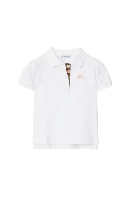 Burberry Kids'  Cotton Polo Shirt In White