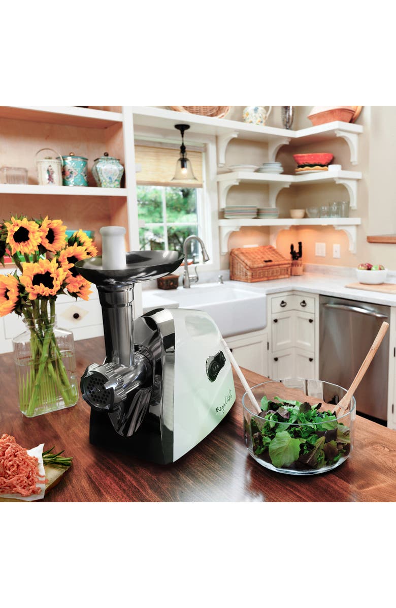 Megachef 1200 Watt Powerful Automatic Meat Grinder for Household Use, Alternate, color, Grey