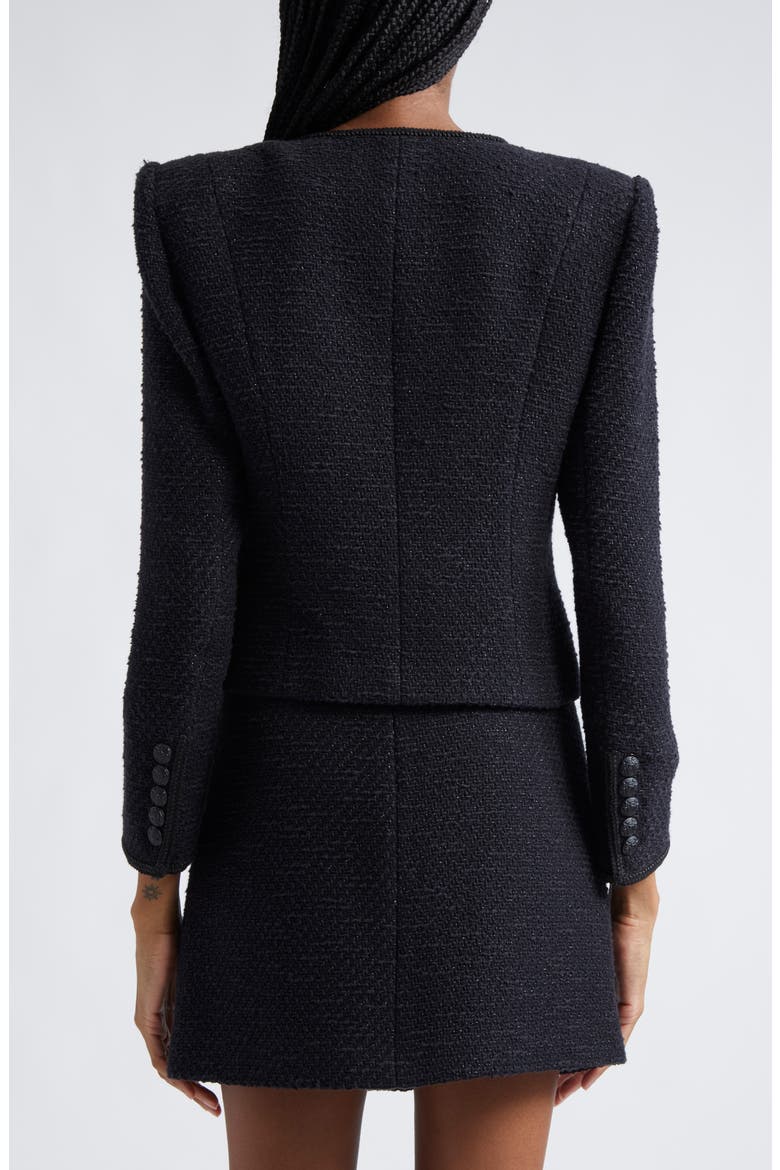 Lars Metallic Cotton Blend Tweed Jacket, Alternate, color, BLACK