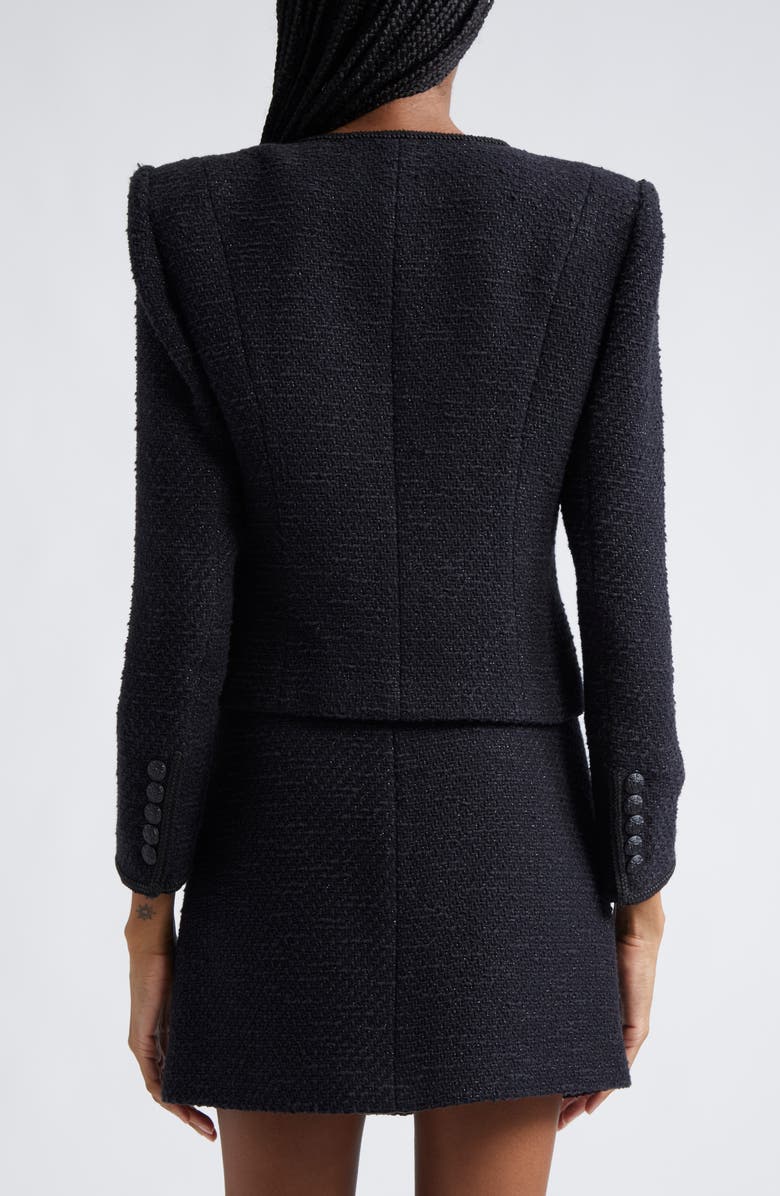 Veronica Beard Lars Metallic Cotton Blend Tweed Jacket, Alternate, color, Black