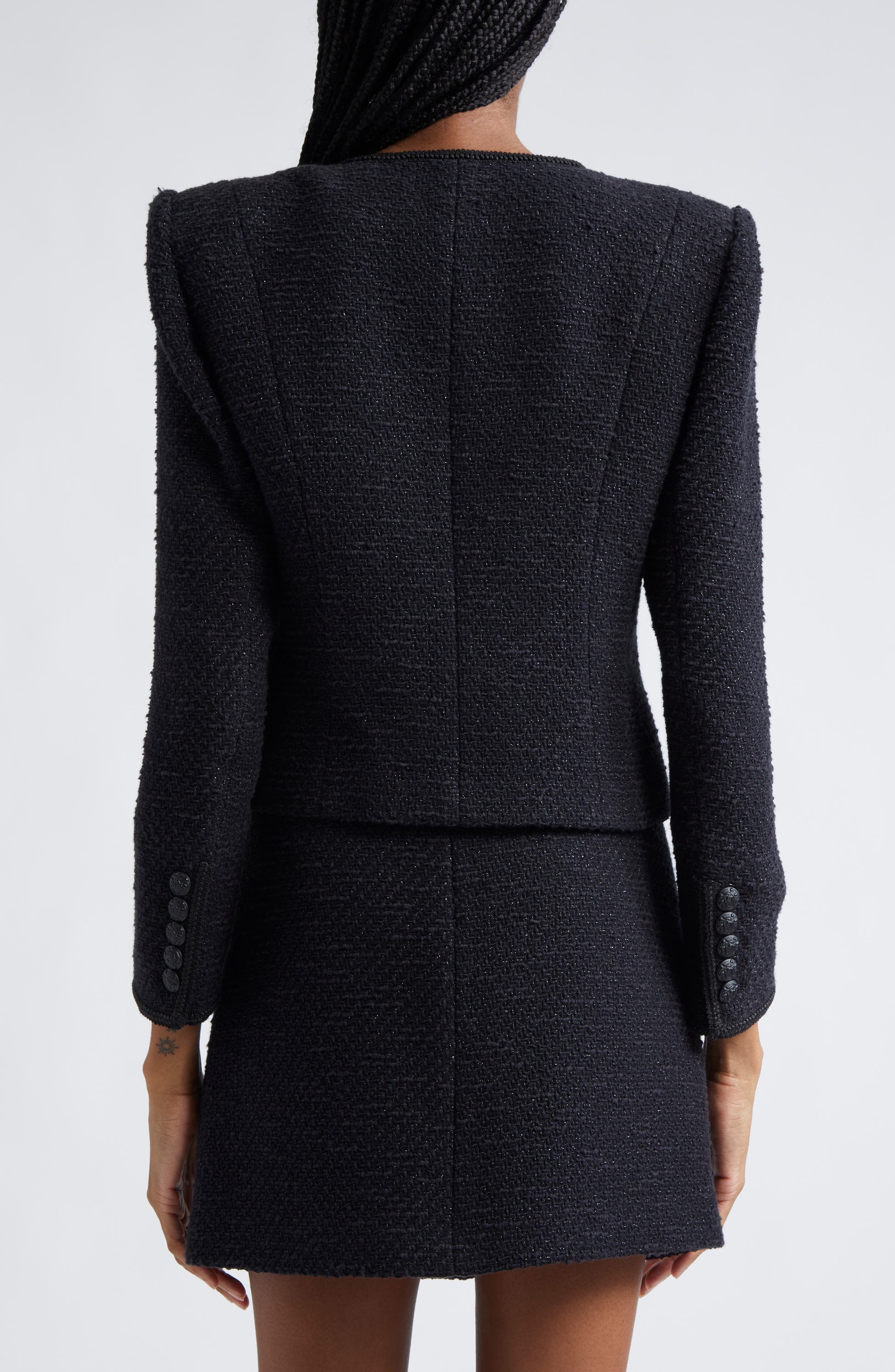 Lars Metallic Cotton Blend Tweed Jacket