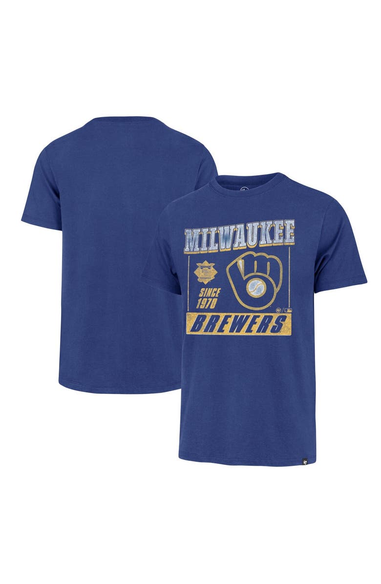 '47 Men's '47 Royal Milwaukee Brewers Outlast Franklin T-Shirt, Main, color,