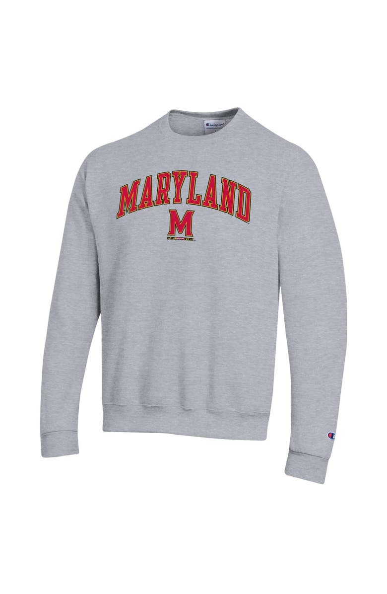 Champion Men's Champion Heather Gray Maryland Terrapins Arch Over Logo Pullover Sweatshirt, Alternate, color, Heather Gray