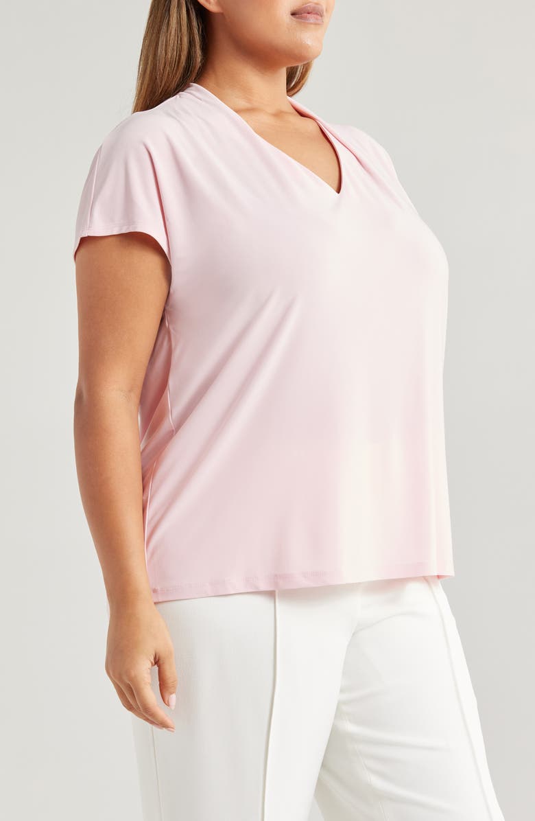 KASPER Draped V-Neck Top, Alternate, color, 