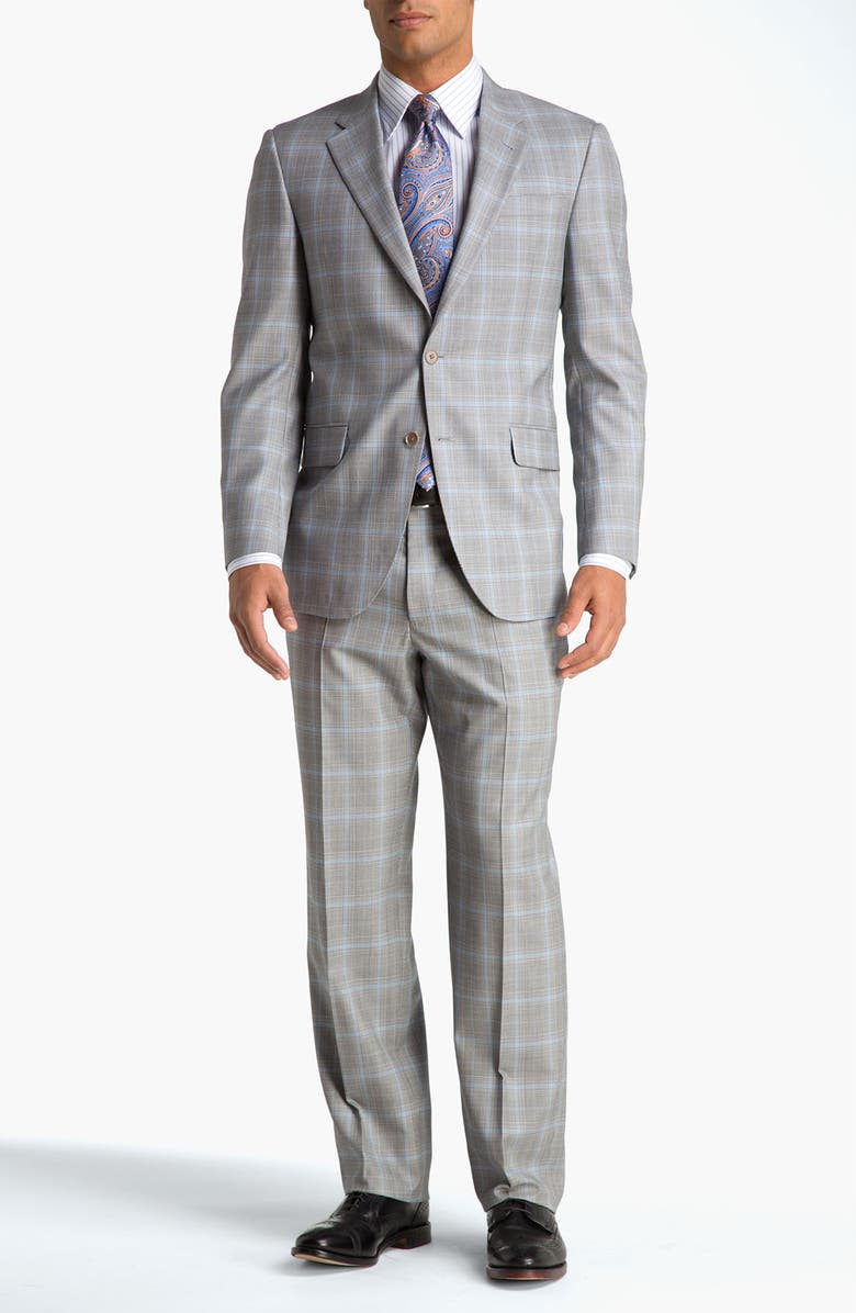Robert Talbott Grey Glen Plaid Suit, Alternate, color, 
