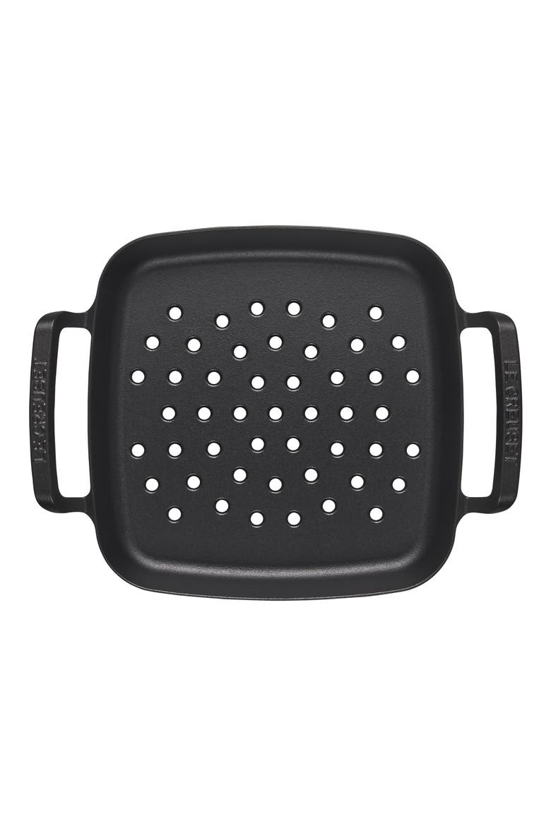 Alpine Cast Iron Square Grill Basket, Alternate, color, MATTE BLACK