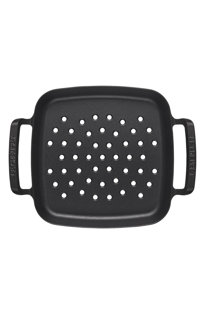 Le Creuset Alpine Cast Iron Square Grill Basket, Alternate, color, Matte Black