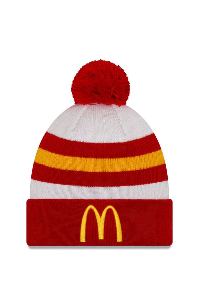 New Era Men's New Era Red/White Bubba Wallace McDonald's Knit Pom Cuff Beanie, Alternate, color, 