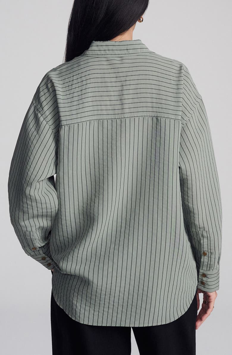 Mavi Jeans Stripe Button-Up Shirt, Alternate, color, Sea Spray Stripe