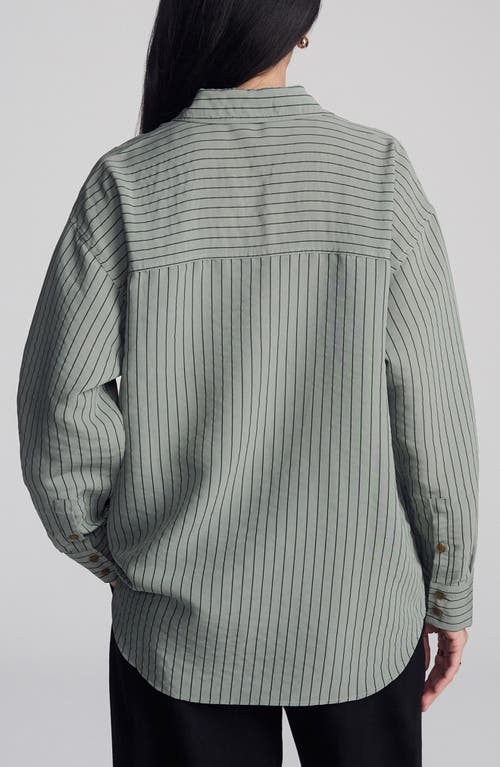 Mavi Jeans Stripe Button-up Shirt In Brown