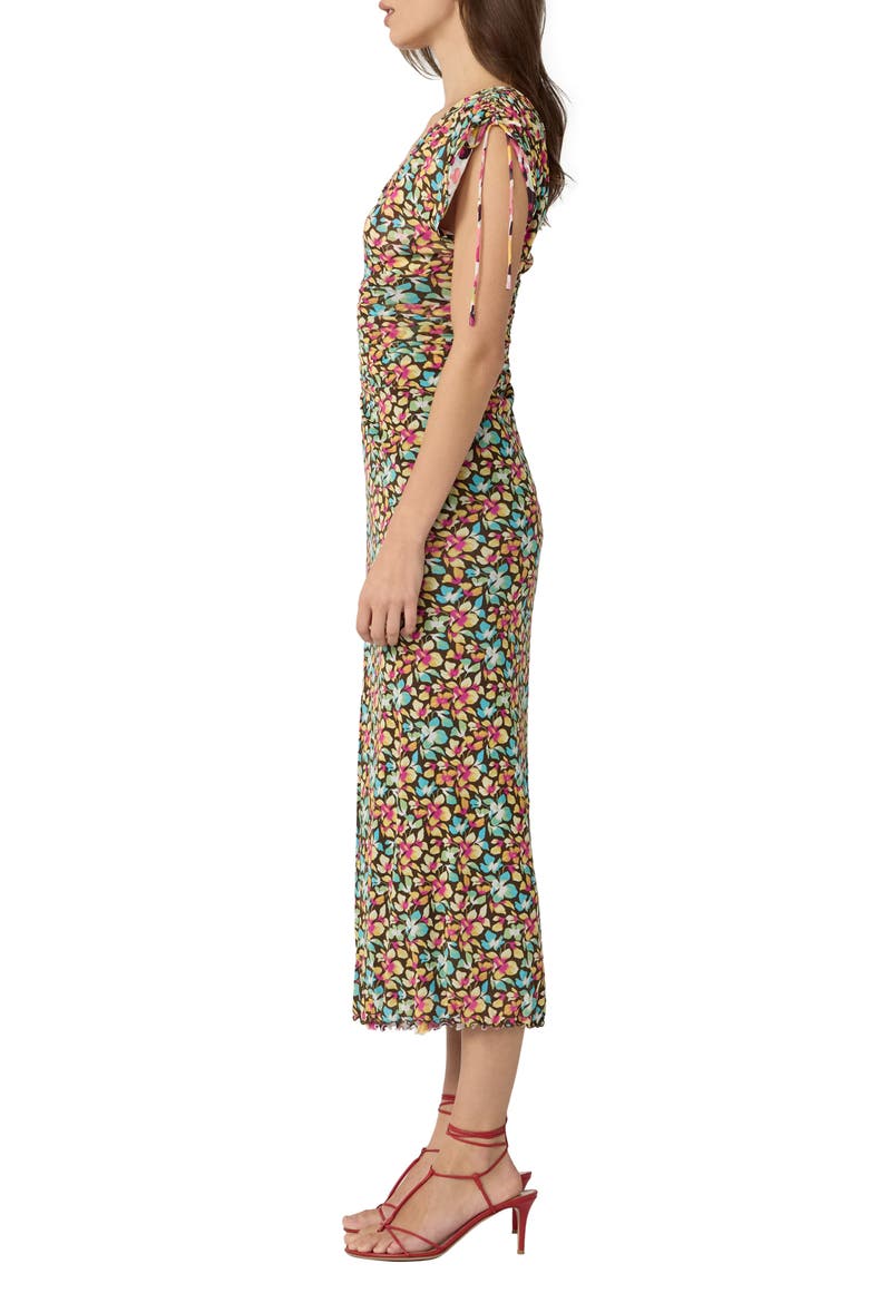 Ella Floral Midi Dress, Alternate, color, SHERBET PONY MULTI