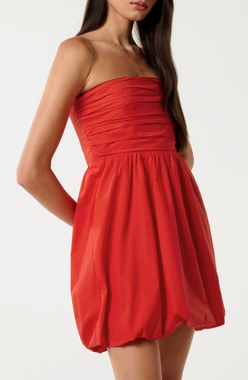 Ever New Phoebe Strapless Bubble Hem Minidress In Flame Scarlet