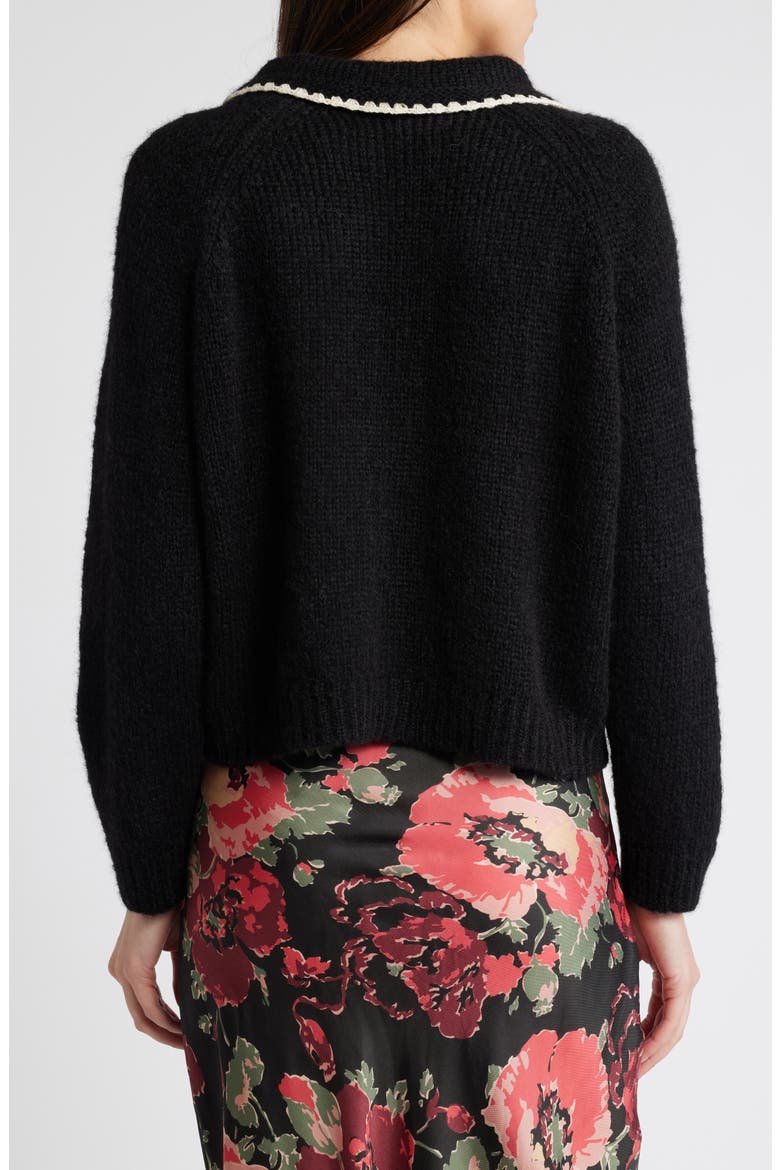 Blanket Stitch Alpaca Blend Sweater, Alternate, color, BLACK W/ SOFT WHITE