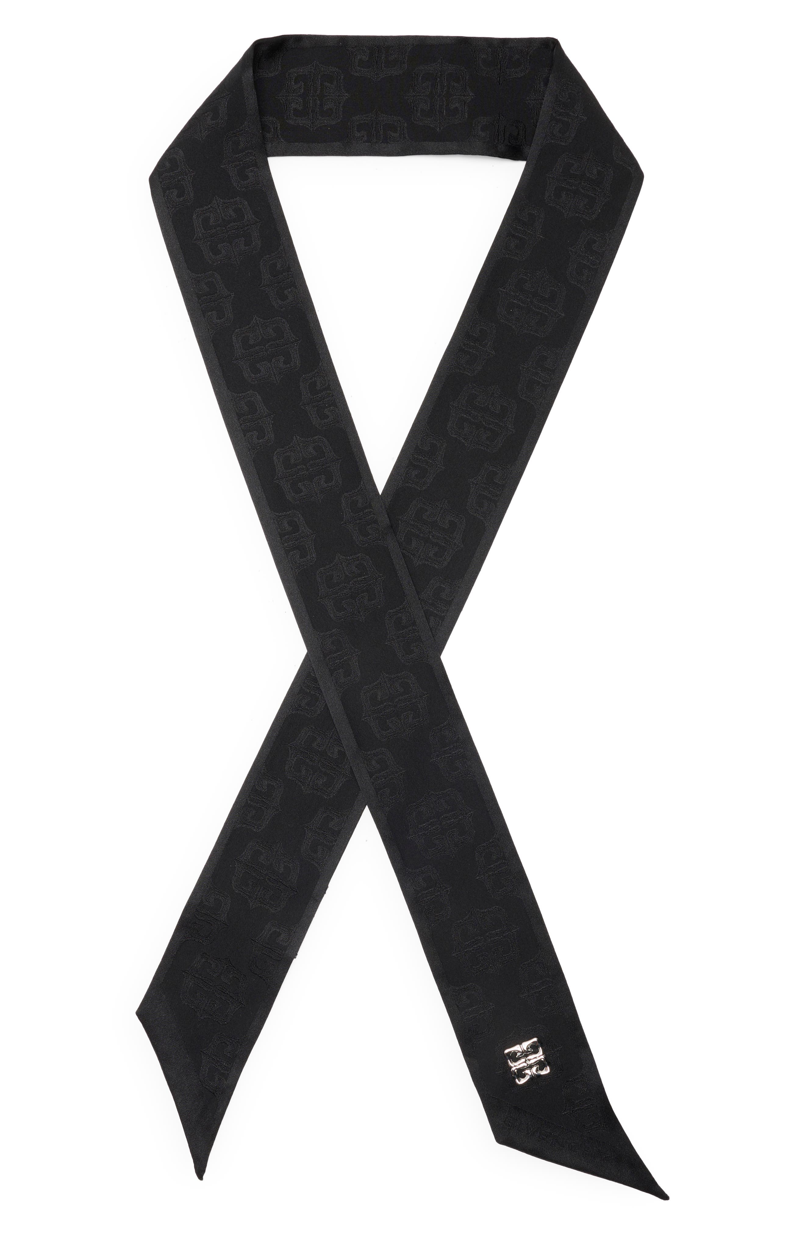 Givenchy 4G Silk Jacquard Skinny Scarf