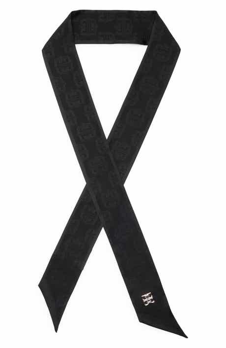 Givenchy 4G Silk Jacquard Skinny Scarf