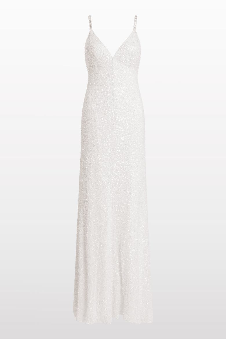 Nora Sequin-Embellished Gown, Main, color, IVORY
