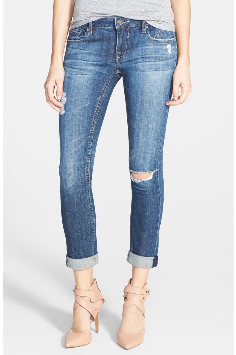 'Thompson Tomboy' Destroyed Crop Skinny Jeans, Main, color, MEDIUM WASH