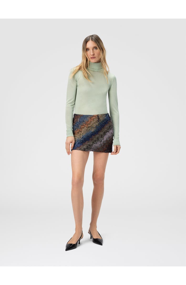 Missoni Pleated Mini Skirt With Snake Pattern, Alternate, color, Blue