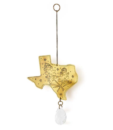 Texas Bluebonnet Engraved Brass Suncatcher