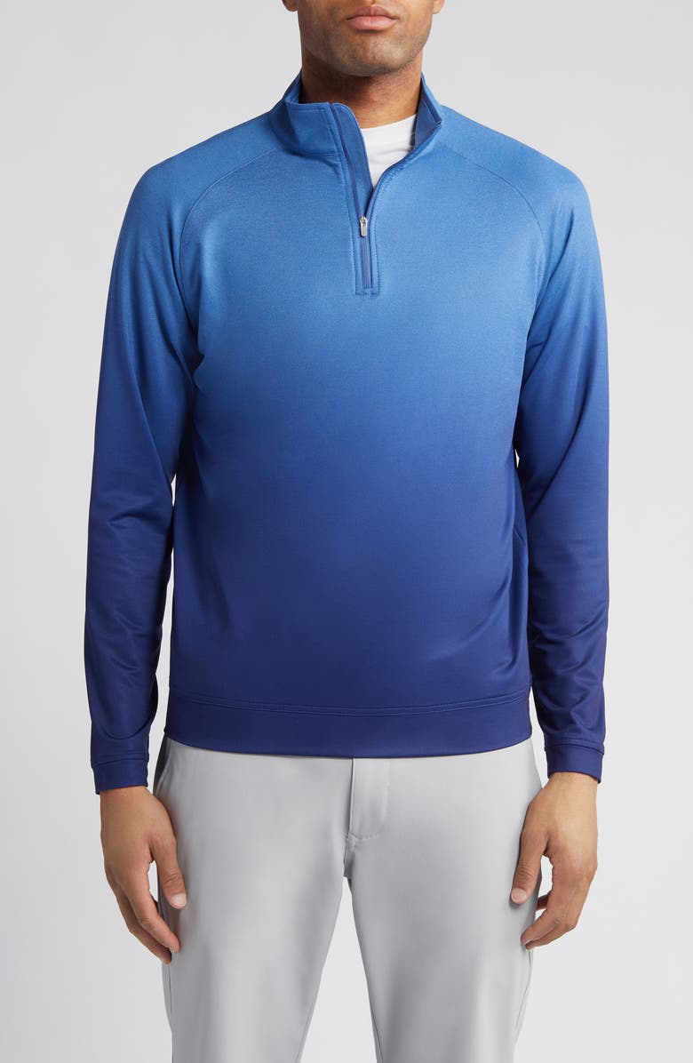 Peter Millar Perth Ombré Performance Quarter Zip Pullover, Main, color, 