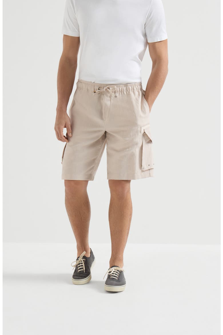 Bermuda shorts with cargo pockets, Main, color, Buff