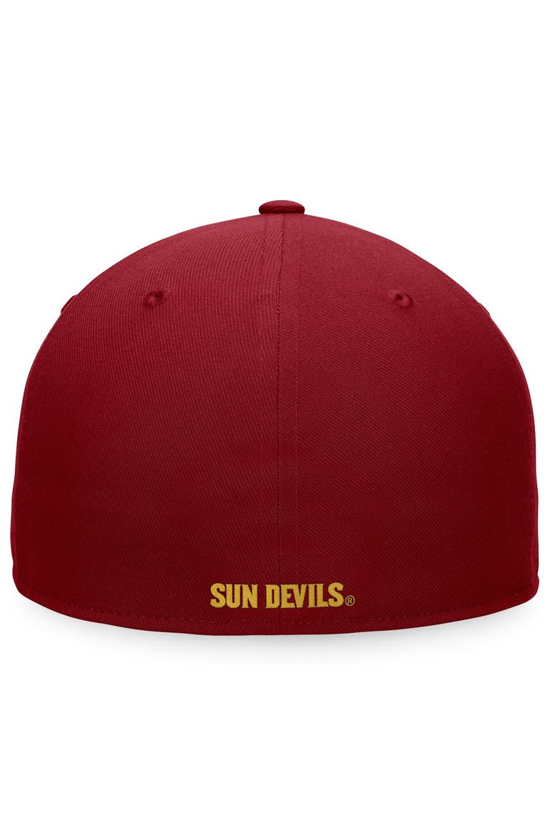 Men's Top of the World Maroon Arizona State Sun Devils Fitted Hat, Alternate, color, Maroon