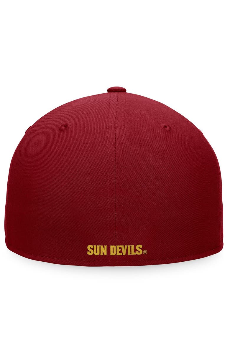 TOP OF THE WORLD Men's Top of the World Maroon Arizona State Sun Devils Fitted Hat, Alternate, color, Maroon