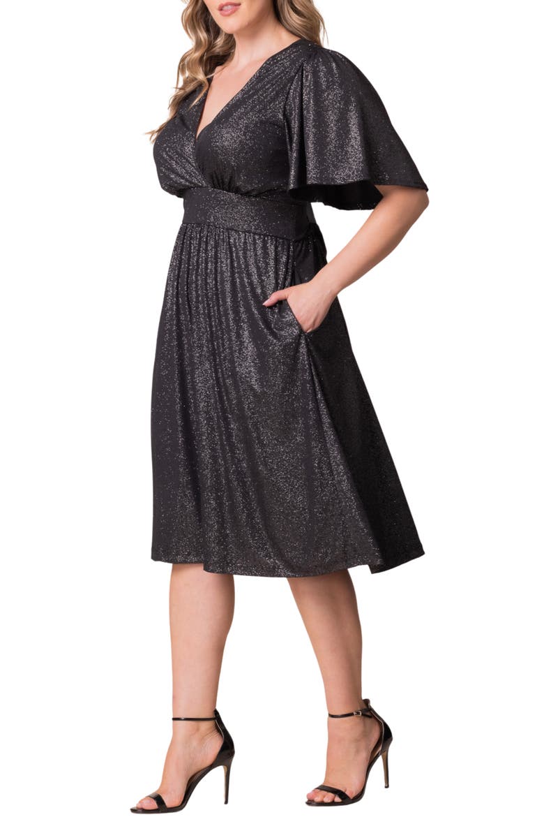 Crystal Cove Metallic Cocktail Dress, Alternate, color, SILVER STARLIGHT
