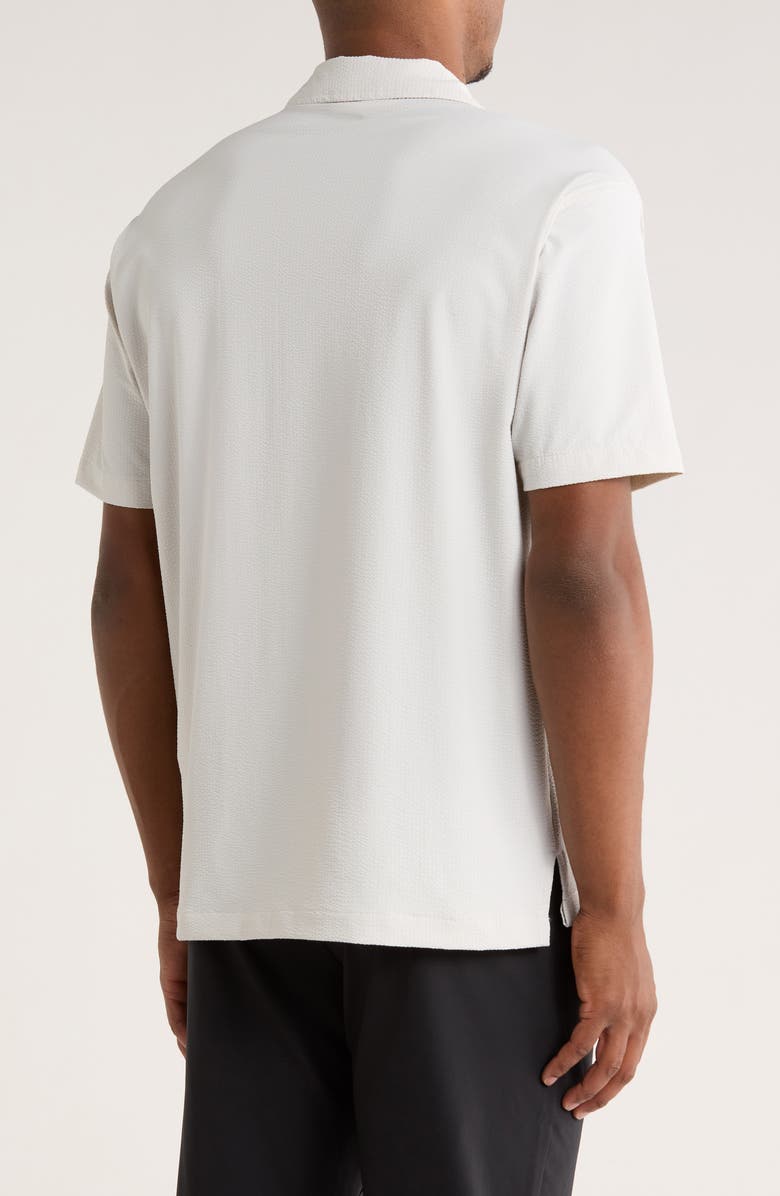 New Balance Seersucker Short Sleeve Button-Up Shirt, Alternate, color, Grey