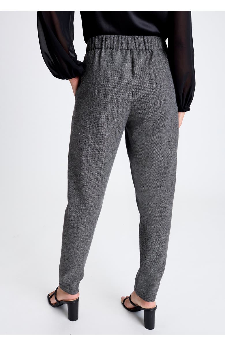 Jessica London Herringbone Straight Leg Pant, Alternate, color, Grey Herringbone