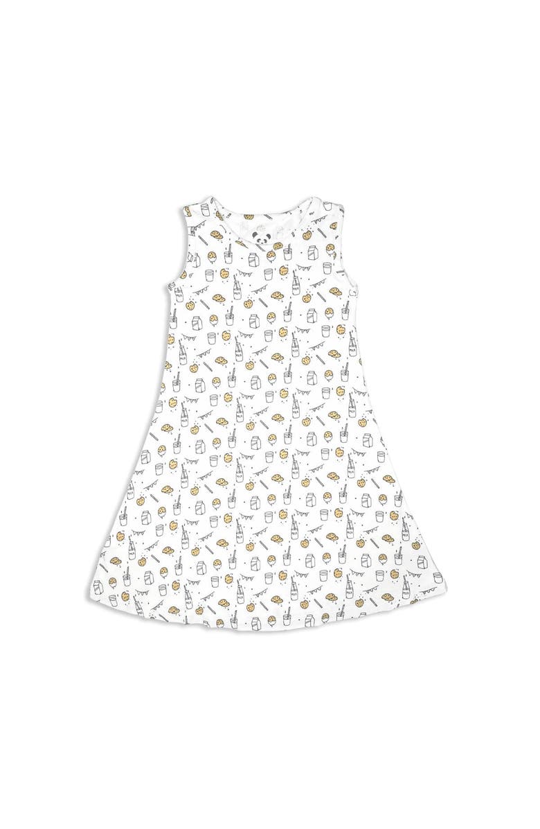 Bellabu Bear Kids' Milk & Cookies White Sleeveless Dress, Main, color, Milk & Cookies