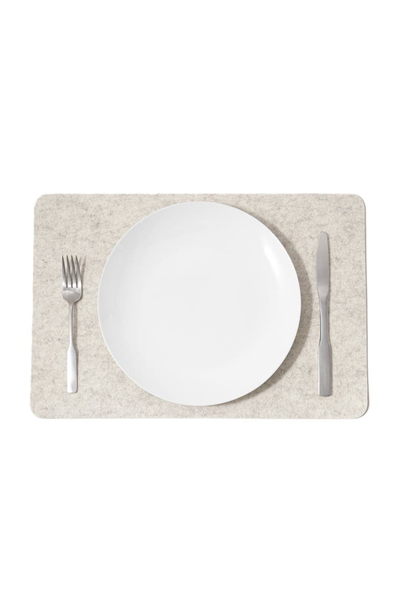 Graf Lantz Merino Wool Rectangle Placemat, Main, color, Heather White