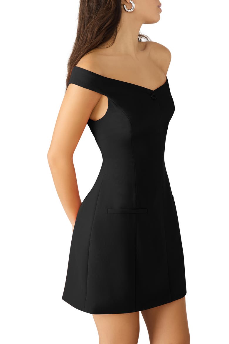 Yana Off the Shoulder Minidress, Alternate, color, BLACK