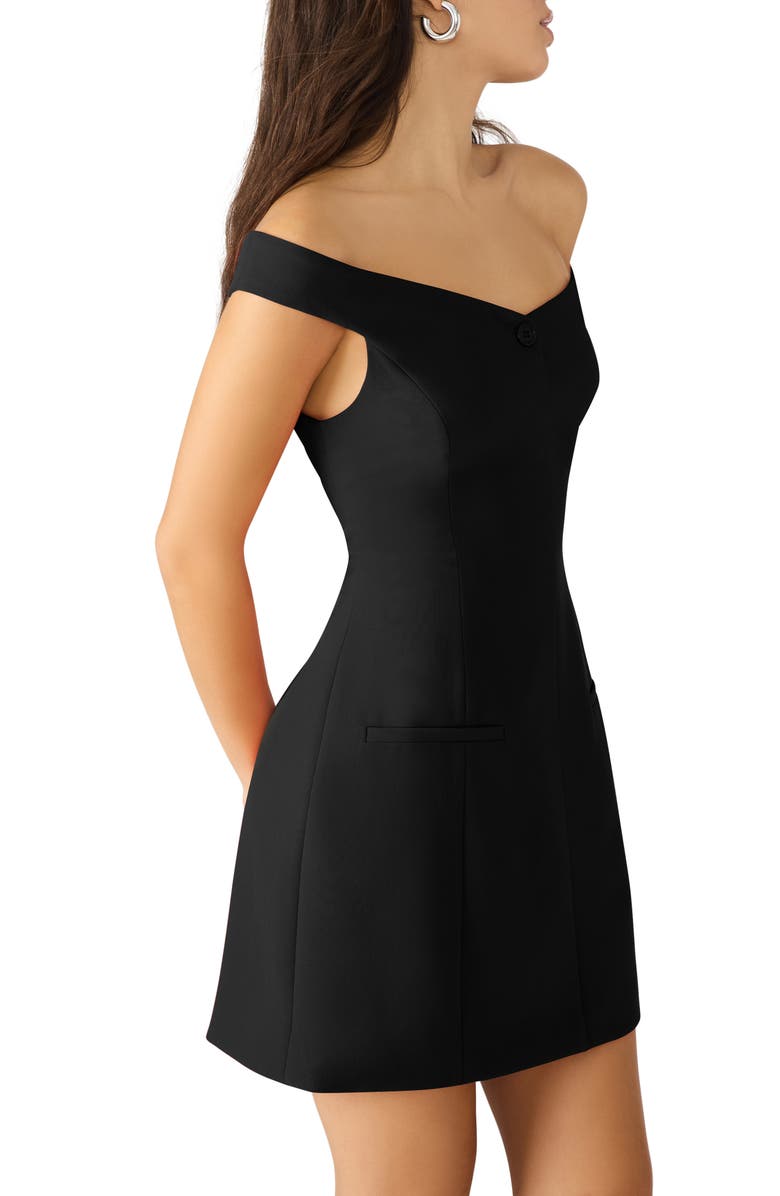 Steve Madden Yana Off the Shoulder Minidress, Alternate, color, Black