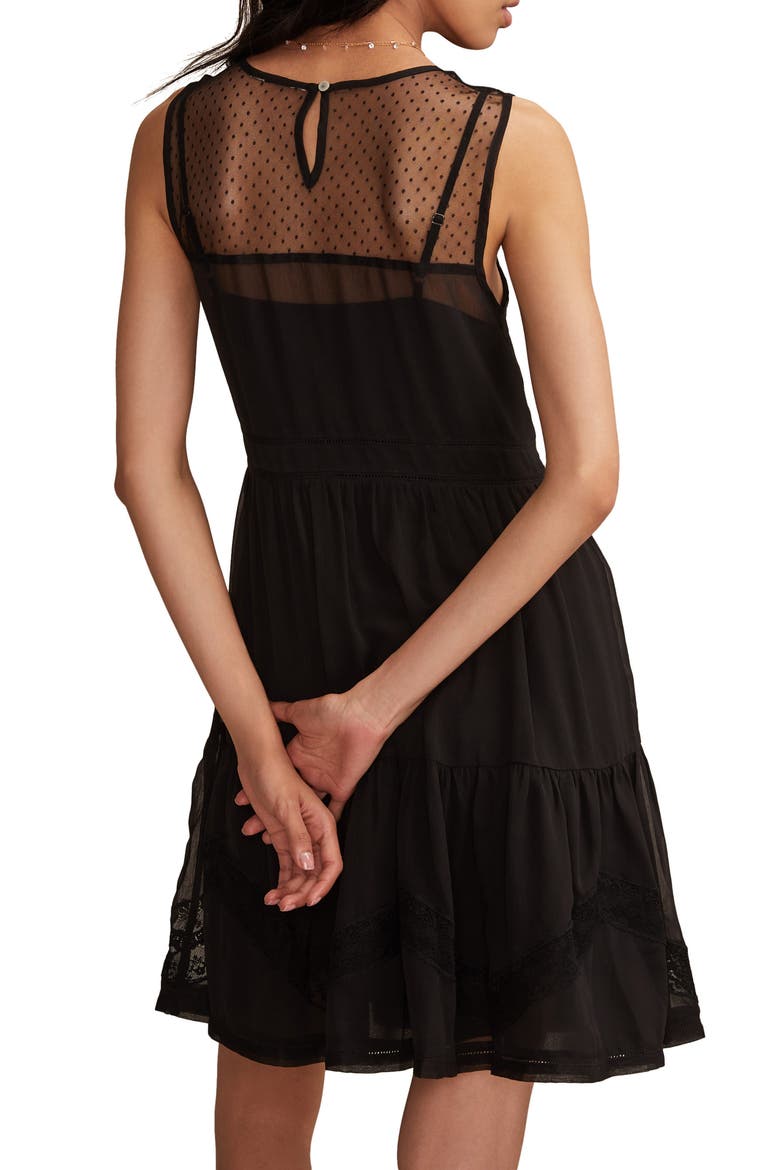 Illusion Lace Detail Minidress, Alternate, color, CAVIAR