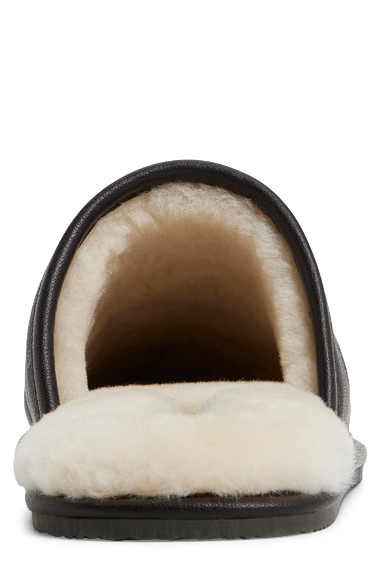 Brooks Brothers Henri Genuine Shearling Lined Leather Slipper, Alternate, color, Brown