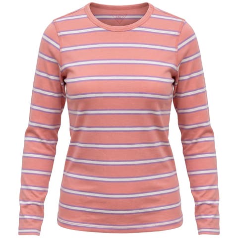 Striped Flatlock Stitch Long Sleeve Tee
