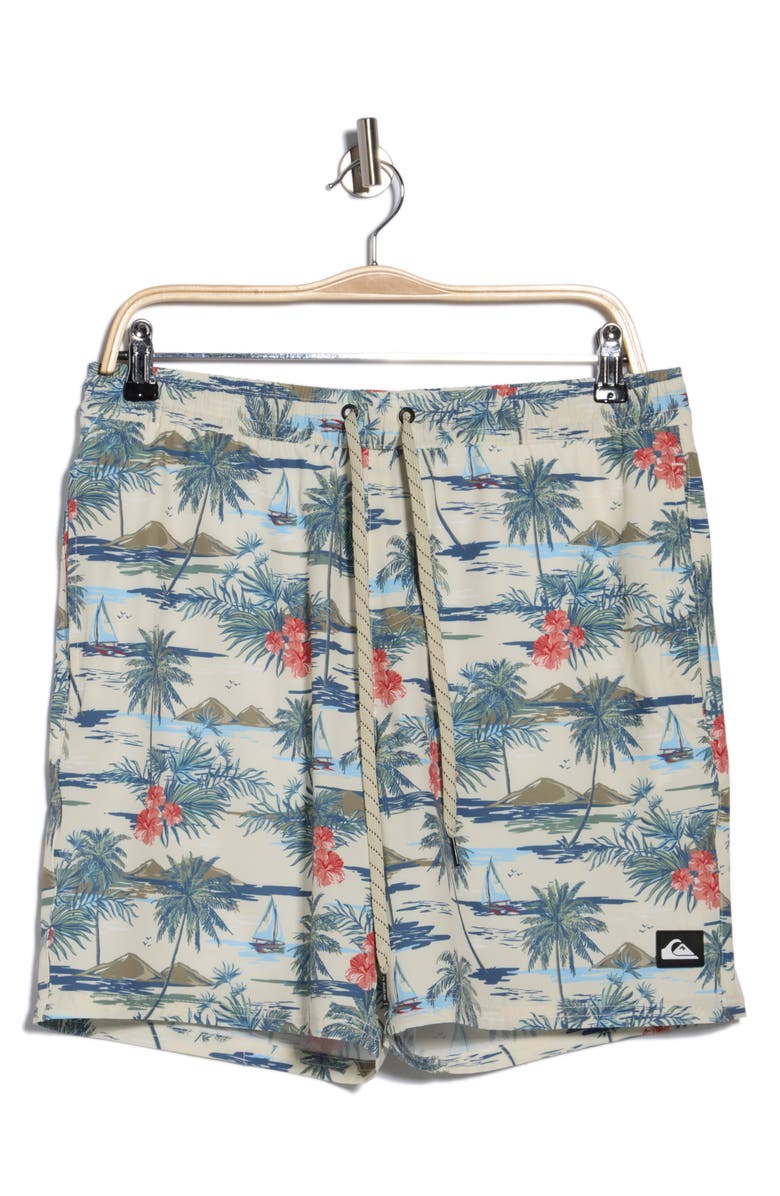 Quiksilver Tandem Swim Trunks, Alternate, color, Bone White