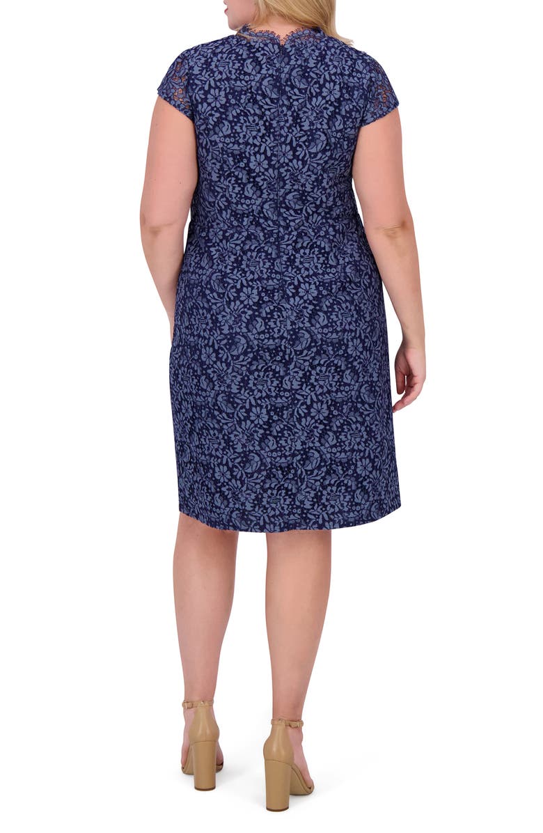 Vince Camuto Scallop Ruffle Sheath Dress, Alternate, color, Denim