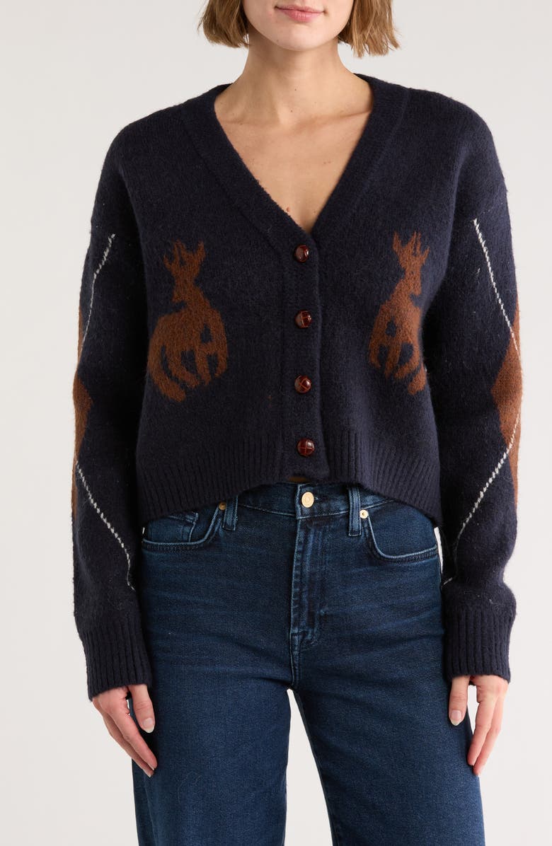 RDI Crop Cardigan, Main, color, Navy