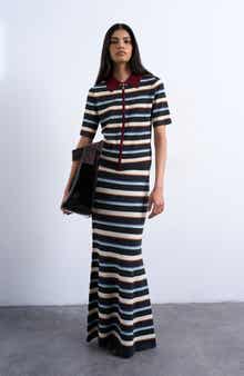Topshop Stripe Knit Maxi Skirt