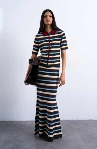 Topshop Stripe Knit Maxi Skirt